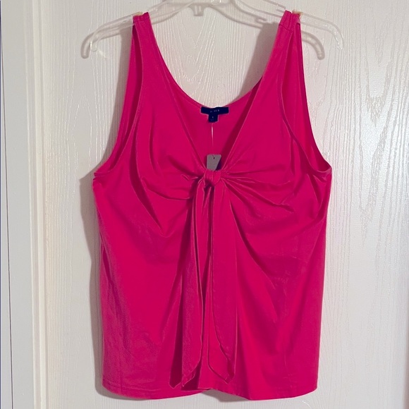 J. Crew hot pink Tie front Tank Top large NWT - Picture 1 of 9